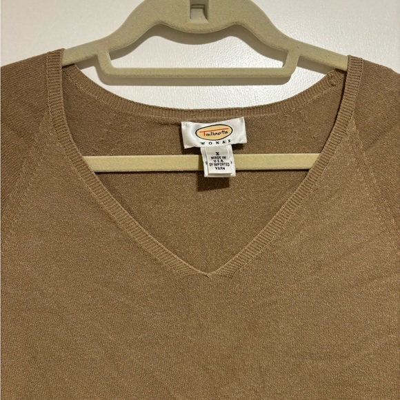 Talbots Caramel V-Neck Short Sleeve Top X - Picture 5 of 10
